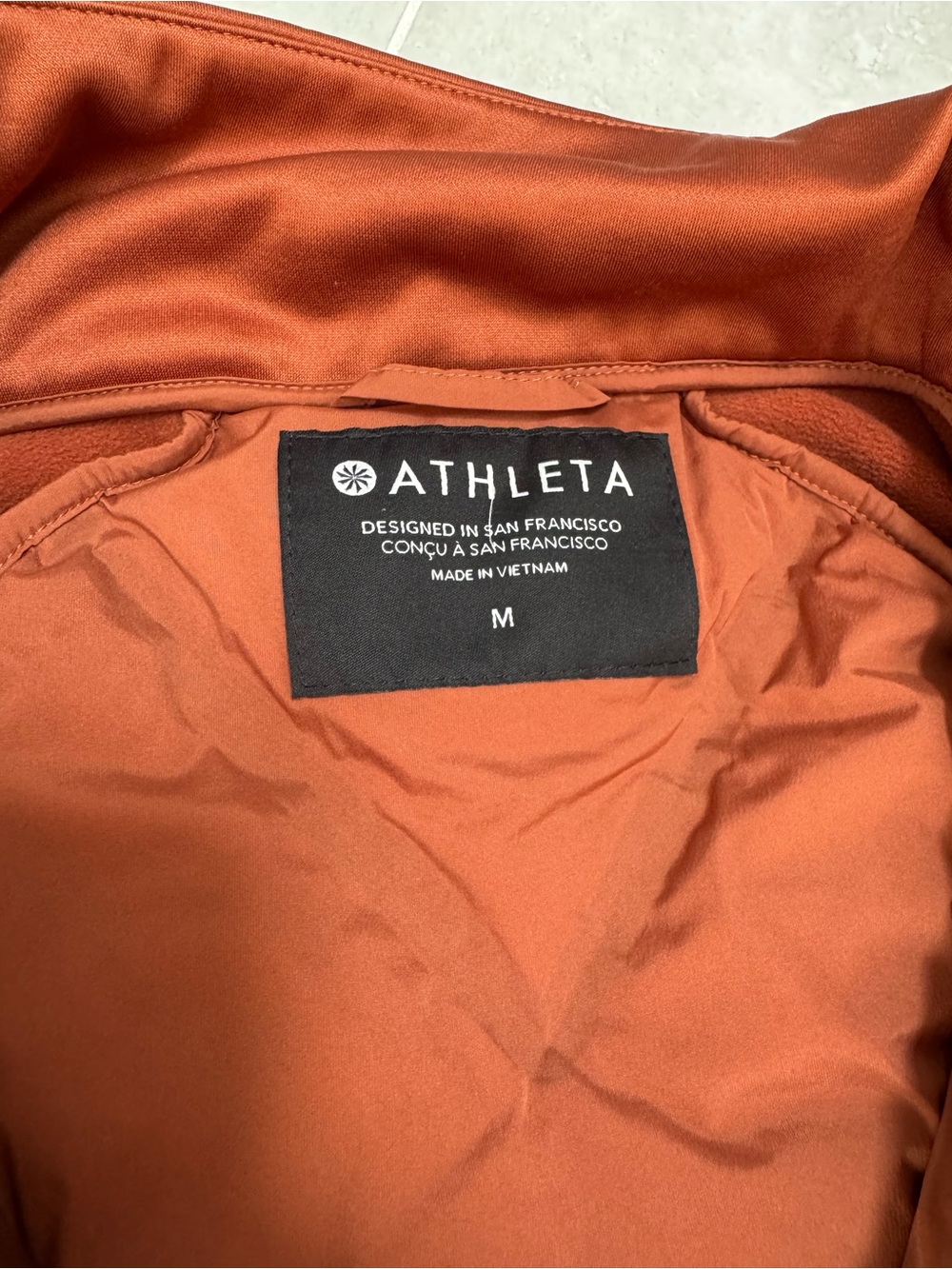 Athleta Rust Quilted Hybrid Zip Jacket - Picture 3 of 5